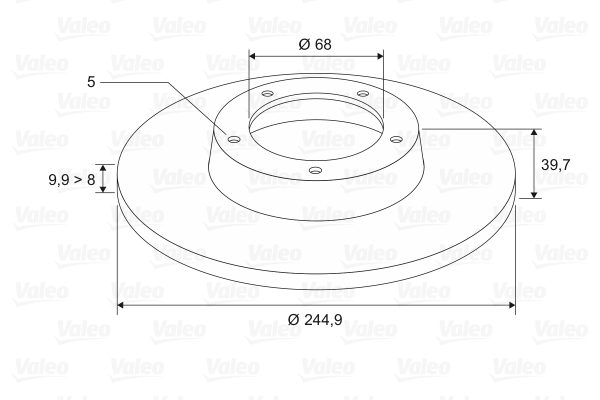 Brake Disc - 186807 VALEO