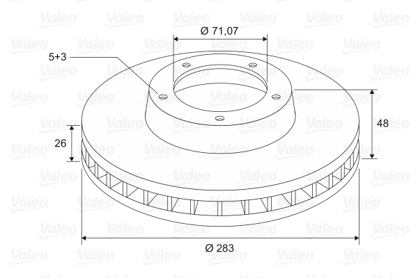 Brake Disc - 197571 VALEO