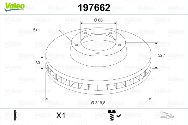 Brake Disc - 197662 VALEO