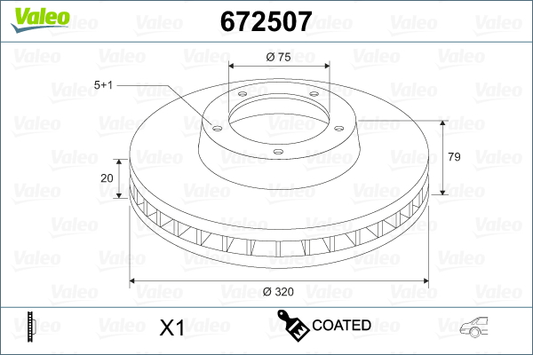 Brake Disc - 672507 VALEO