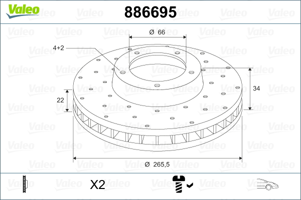 Discofreno - 886695 VALEO