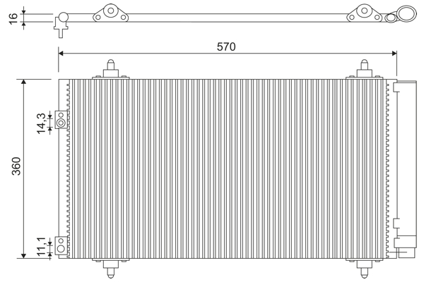 Condensatore, Climatizzatore - 818171 VALEO