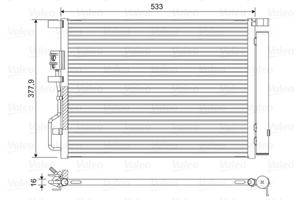 Condenser, air conditioning - 822612 VALEO