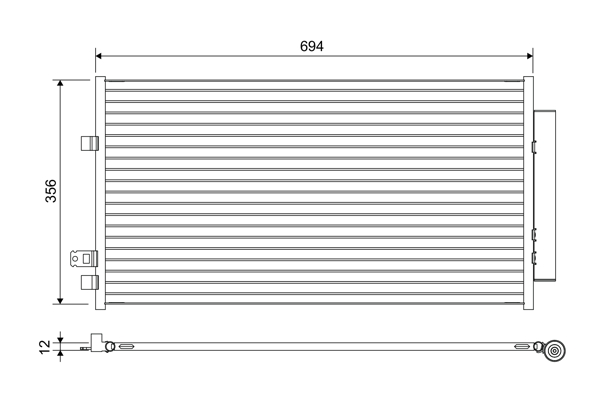 Condenser, air conditioning - 822638 VALEO