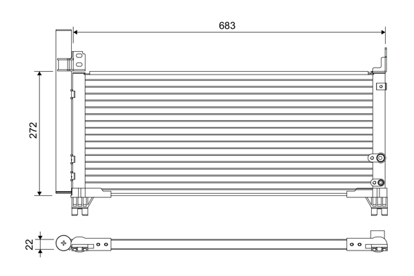 Condenser, air conditioning - 822664 VALEO