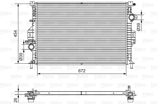 Radiator, engine cooling - 701536 VALEO