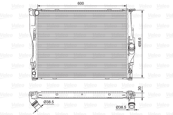 Radiator, engine cooling - 701542 VALEO