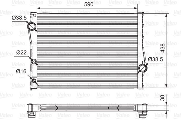 Radiator, engine cooling - 701549 VALEO
