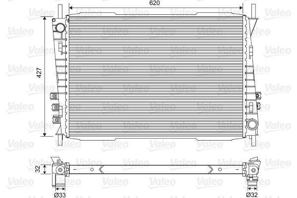 Radiator, engine cooling - 701559 VALEO