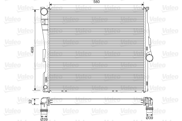 Radiator, engine cooling - 701563 VALEO