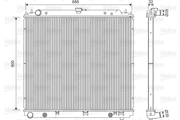 Radiator, engine cooling - 701566 VALEO