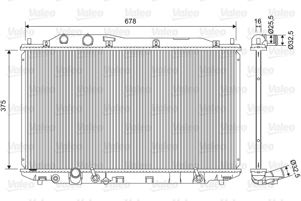 Radiator, engine cooling - 701570 VALEO