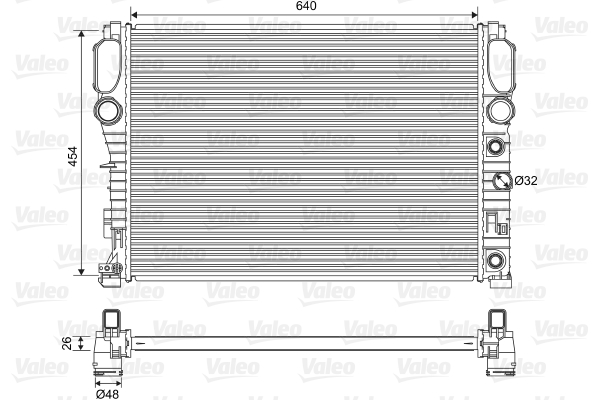 Radiator, engine cooling - 701575 VALEO