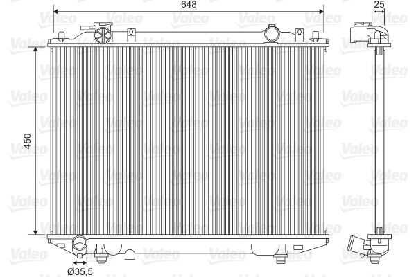 Radiator, engine cooling - 701615 VALEO