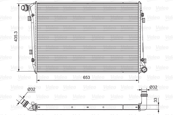 Radiator, engine cooling - 701664 VALEO