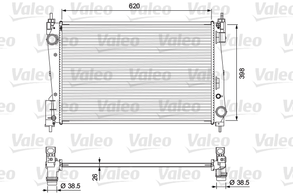 Радиатор, охлаждение двигателя - 701717 VALEO