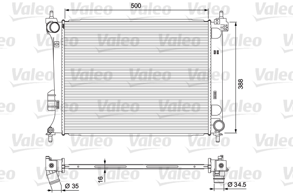 Radiatore, Raffreddamento motore - 701729 VALEO