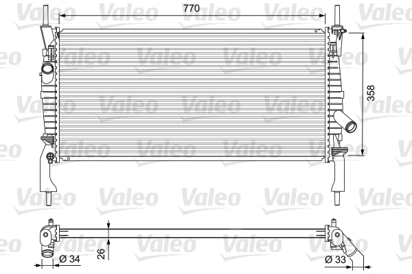 Radiator, engine cooling - 701731 VALEO