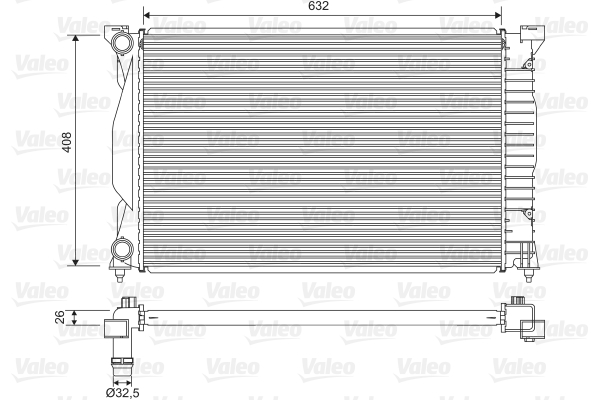 Radiator, engine cooling - 734269 VALEO