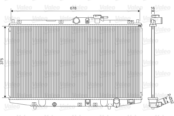 Radiator, engine cooling - 734716 VALEO