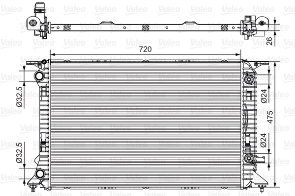 Radiatore, Raffreddamento motore - 735472 VALEO