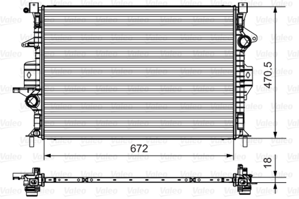 Radiator, engine cooling - 735550 VALEO