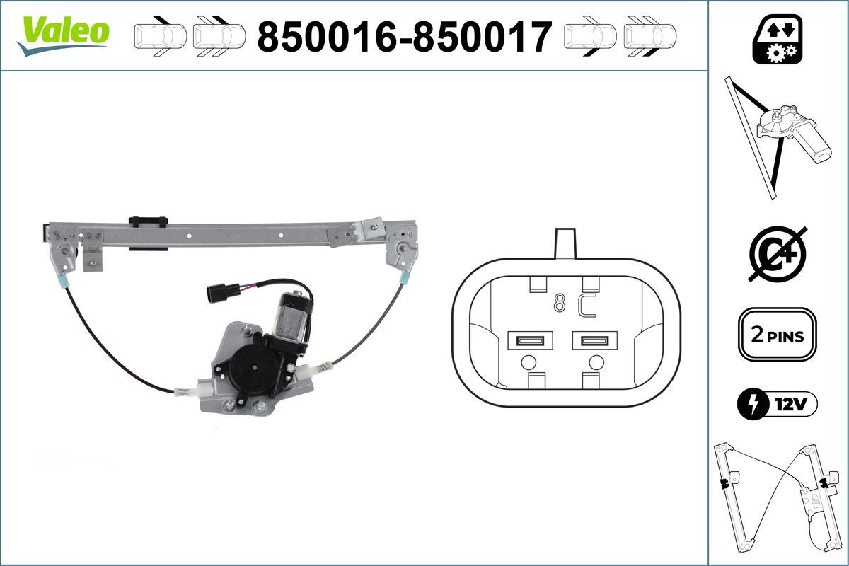 Window Regulator - 850016 VALEO