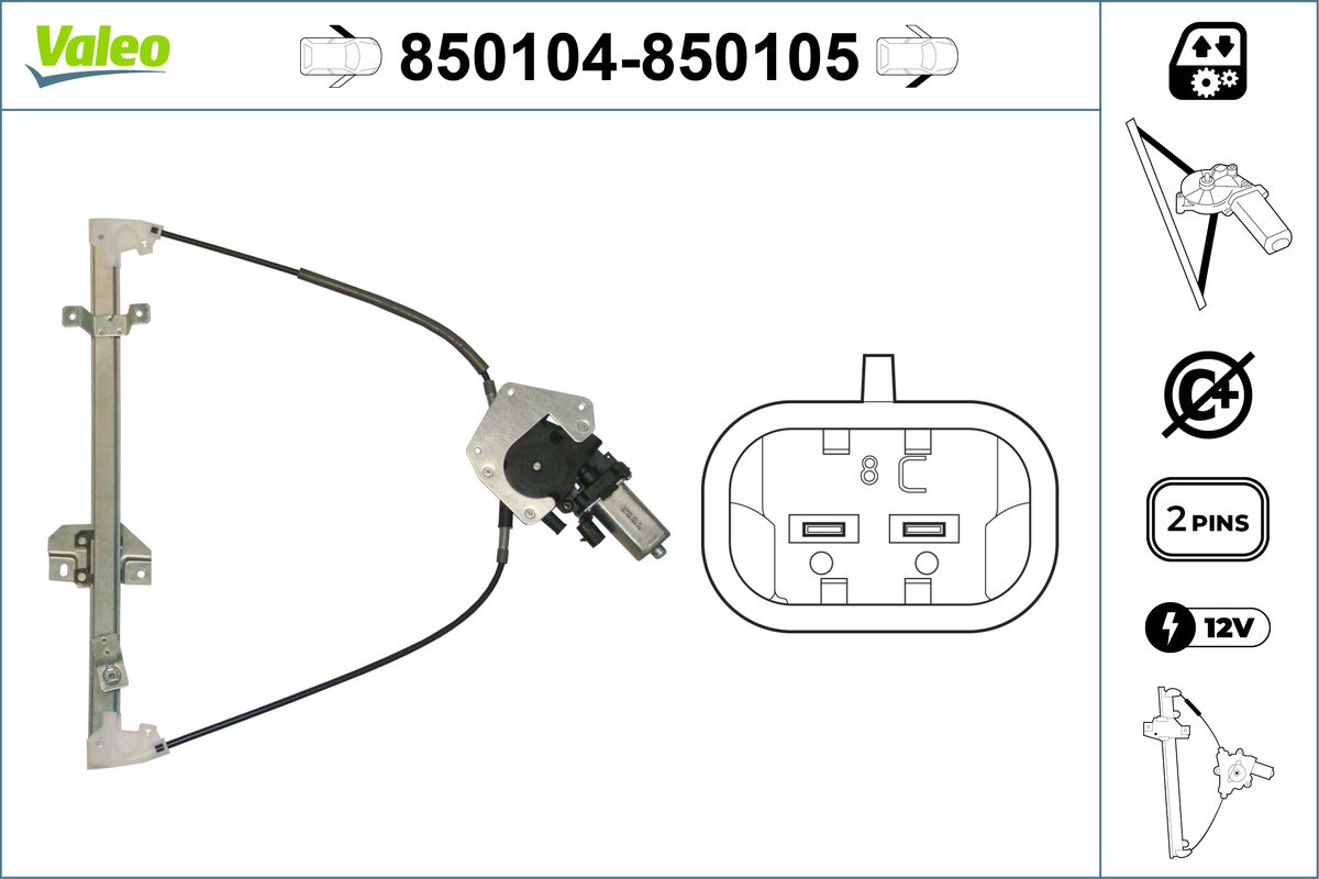Window Regulator - 850104 VALEO