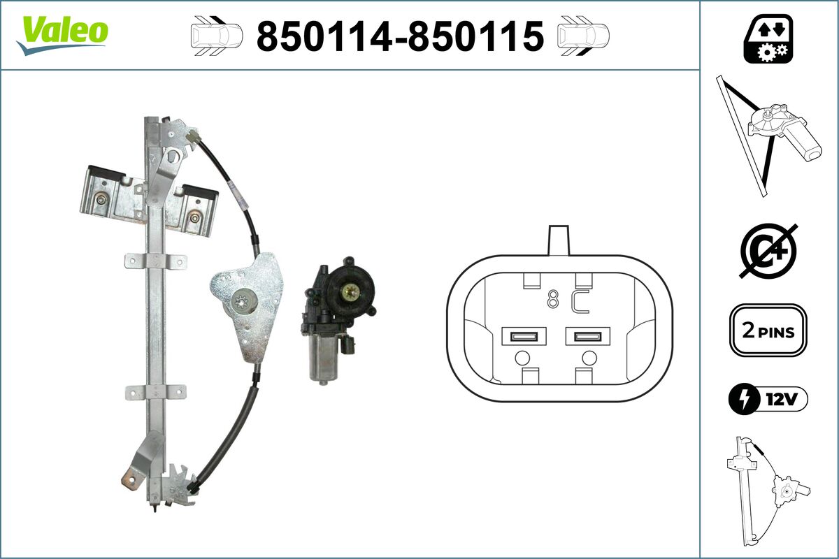Window Regulator - 850114 VALEO