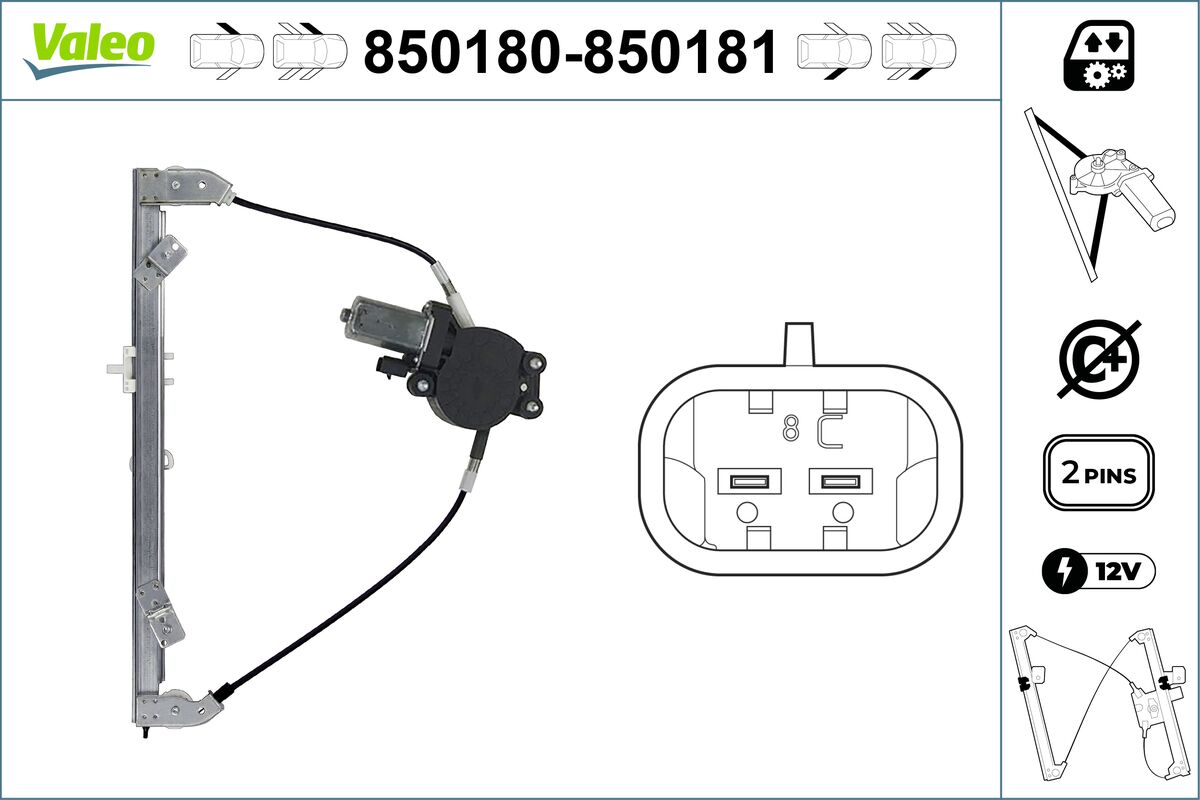 Window Regulator - 850180 VALEO