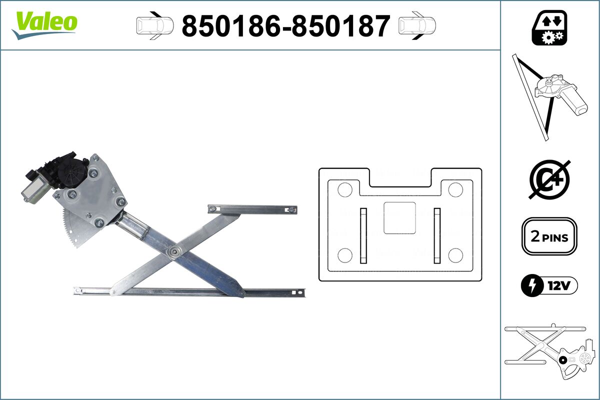Window Regulator - 850186 VALEO