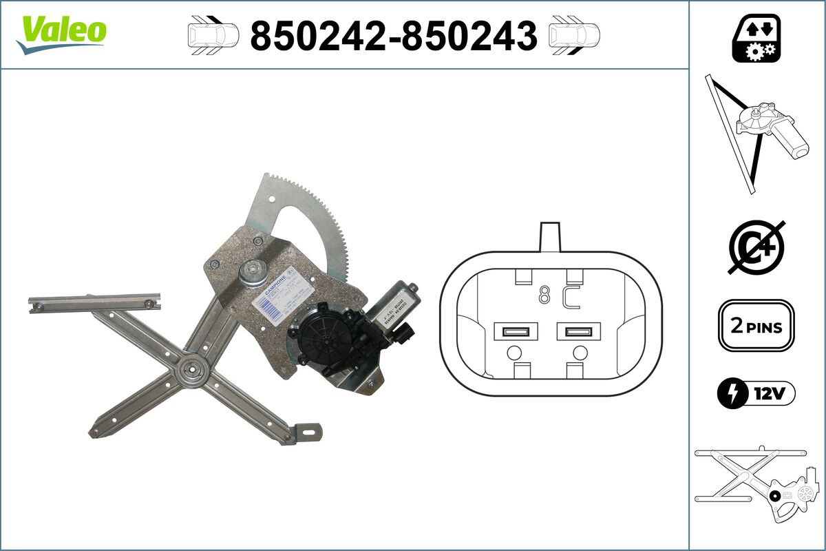 Window Regulator - 850242 VALEO