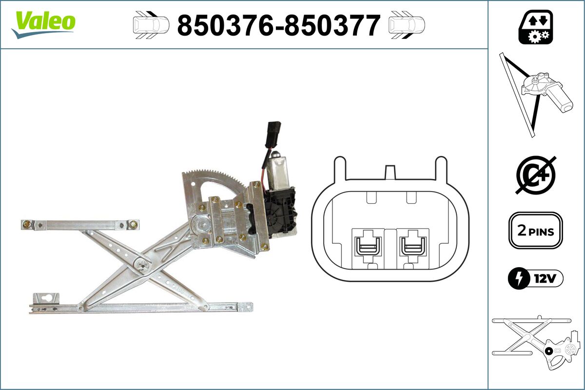 Window Regulator - 850376 VALEO
