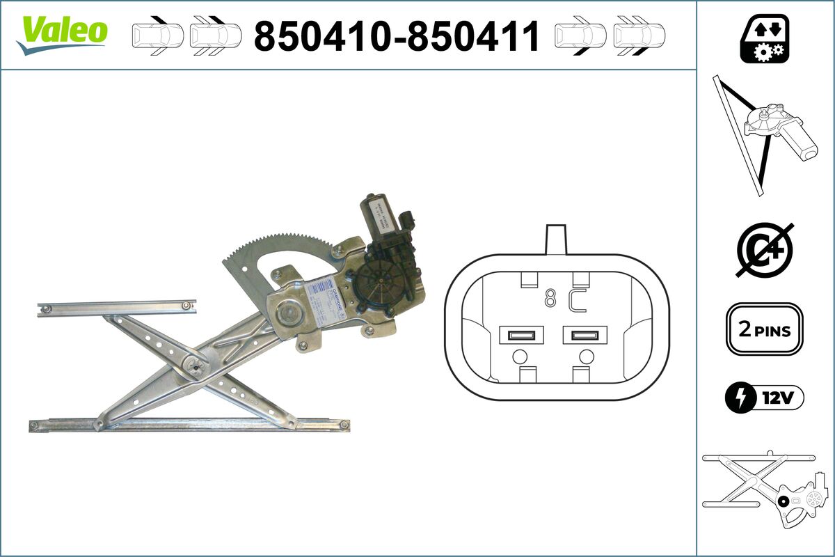 Window Regulator - 850410 VALEO