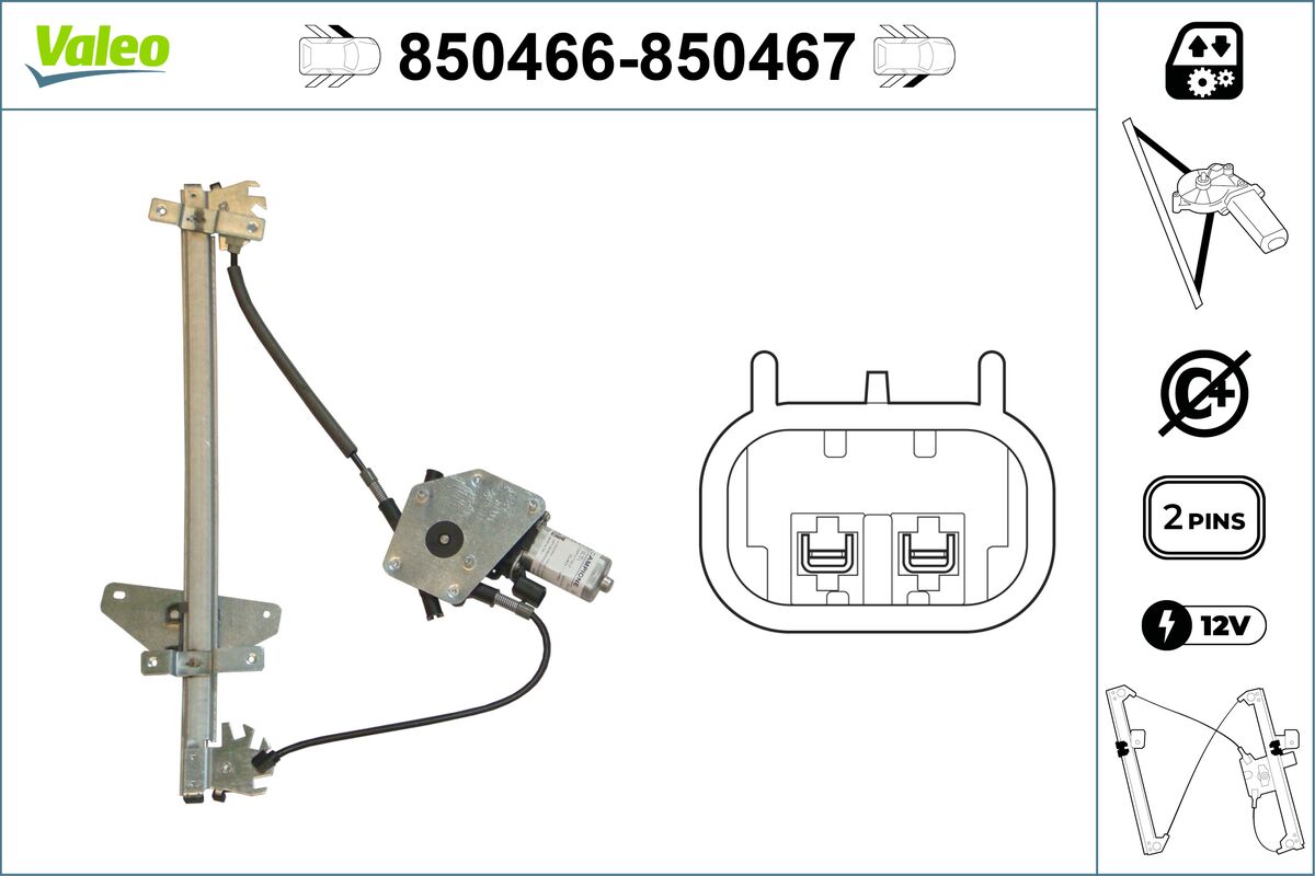 Window Regulator - 850466 VALEO