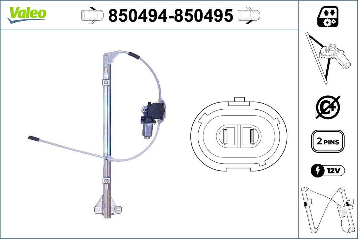 Window Regulator - 850494 VALEO