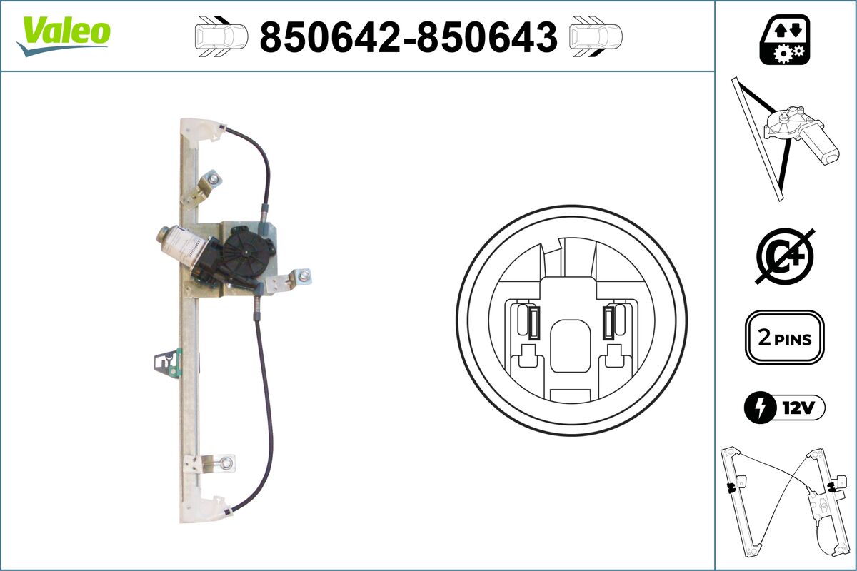 Window Regulator - 850642 VALEO