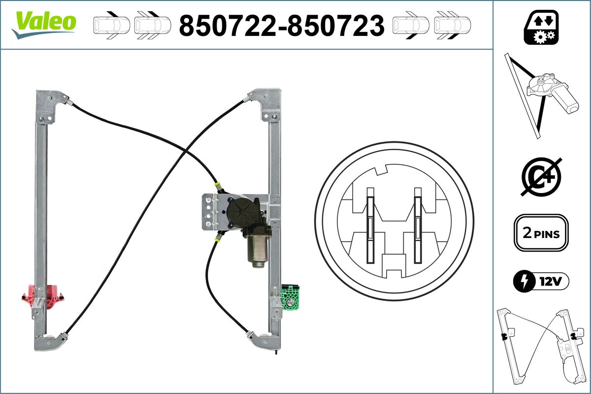 Window Regulator - 850722 VALEO