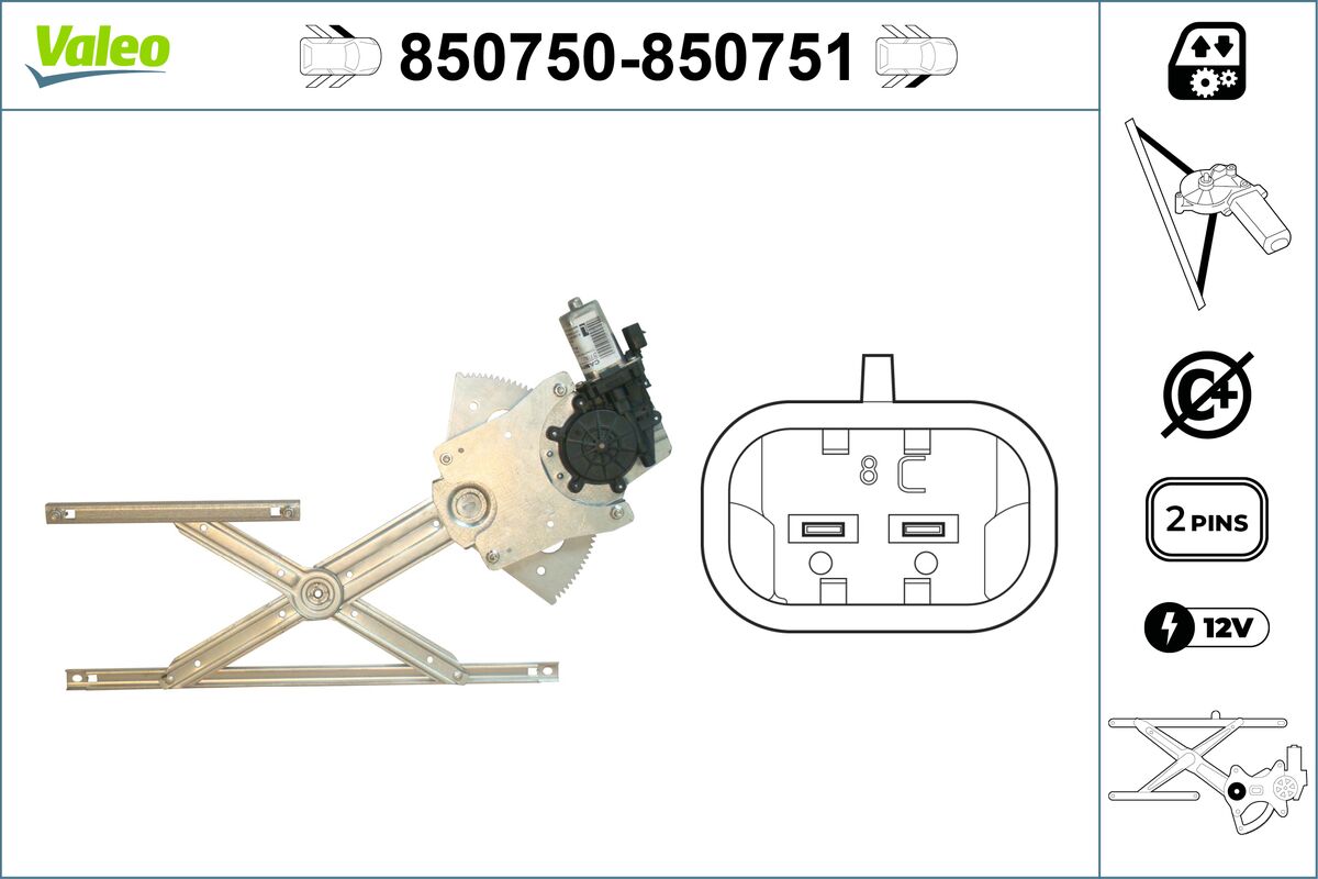 Window Regulator - 850750 VALEO