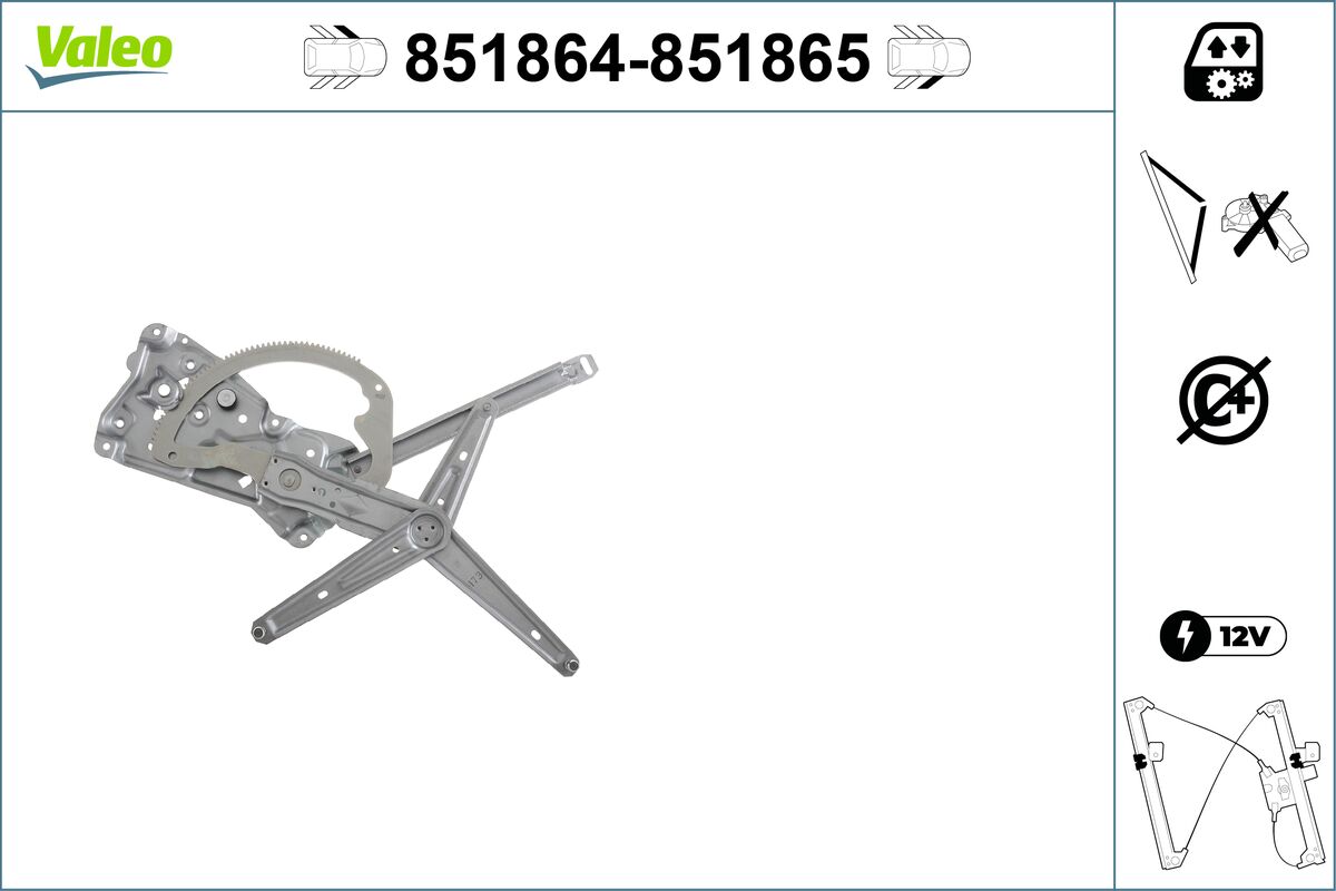 Window Regulator - 851864 VALEO