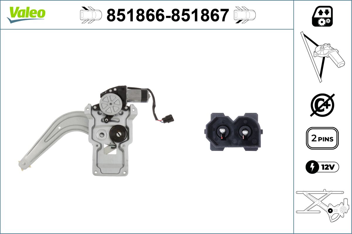 Window Regulator - 851866 VALEO