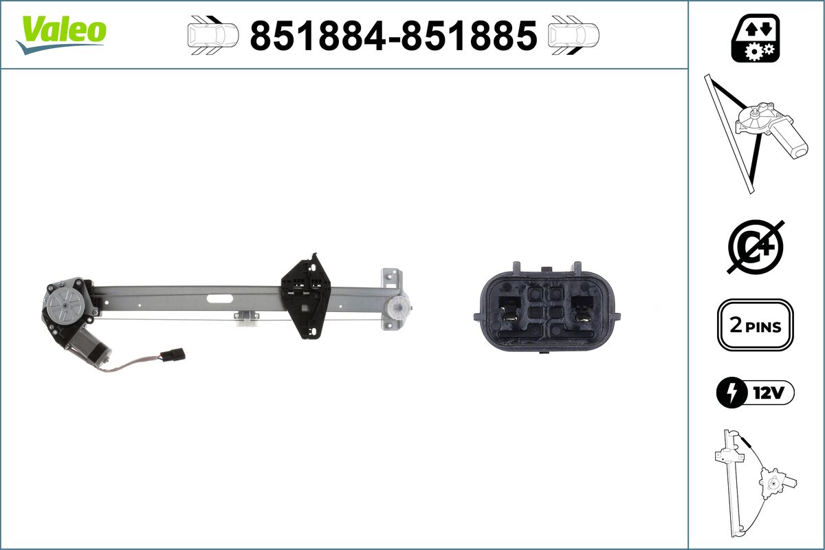 Window Regulator - 851884 VALEO