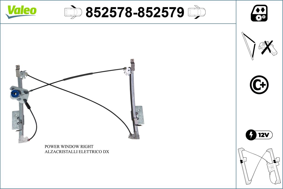 Window Regulator - 852578 VALEO