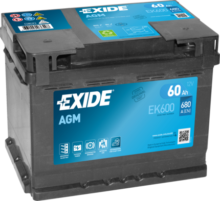 Стартерная аккумуляторная батарея - EK600 EXIDE