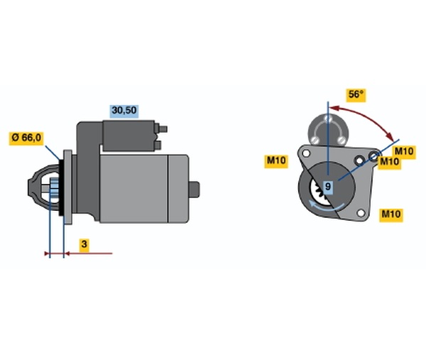 Starter - 0 001 106 017 BOSCH