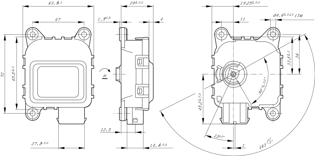 Control, headlight range adjustment - 0 132 801 141 BOSCH