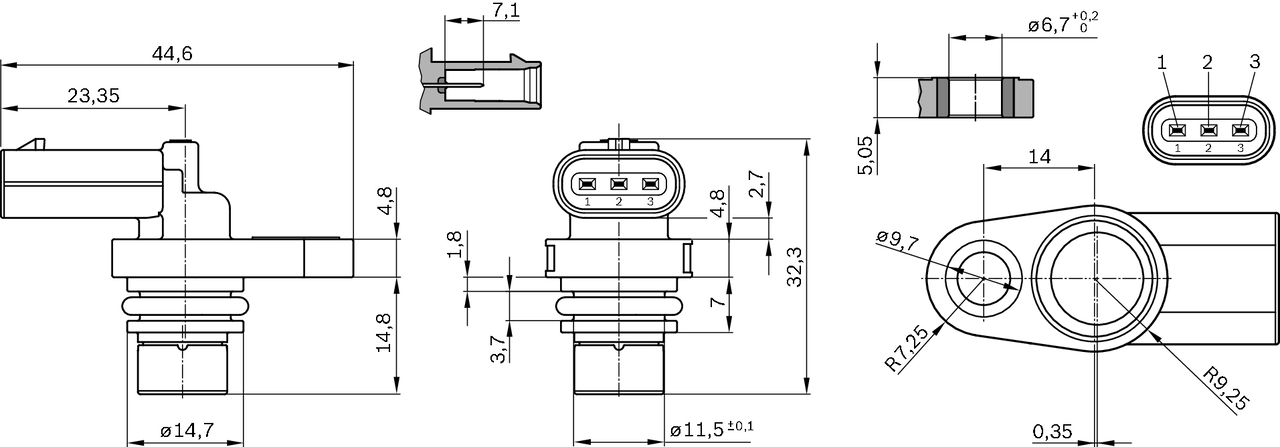 Sensor, camshaft position - 0 232 103 099 BOSCH