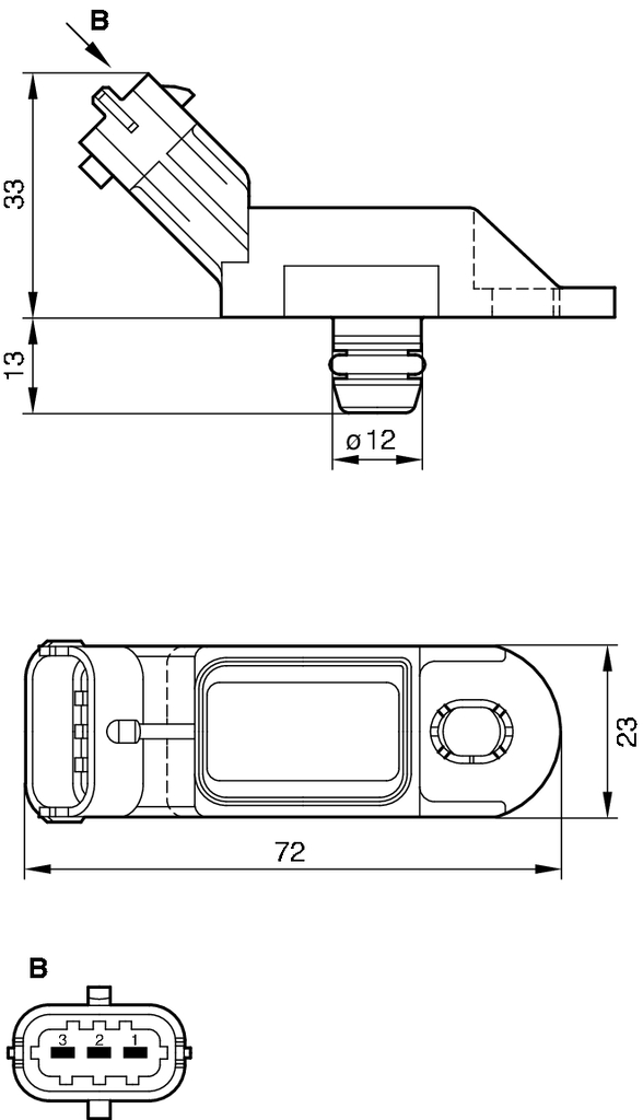 Sensor, intake manifold pressure - 0 261 230 216 BOSCH