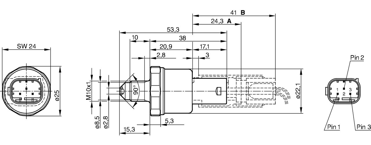 Pressure Switch, brake hydraulics - 0 265 005 303 BOSCH