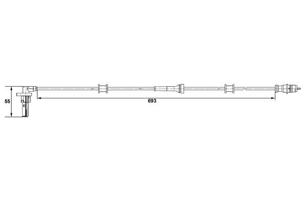 Sensore, N° giri ruota - 0 265 007 534 BOSCH
